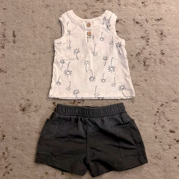 Grayson Mini Palm Tree Henley Tank and Bottom short set 0-3 Target - Picture 5 of 5